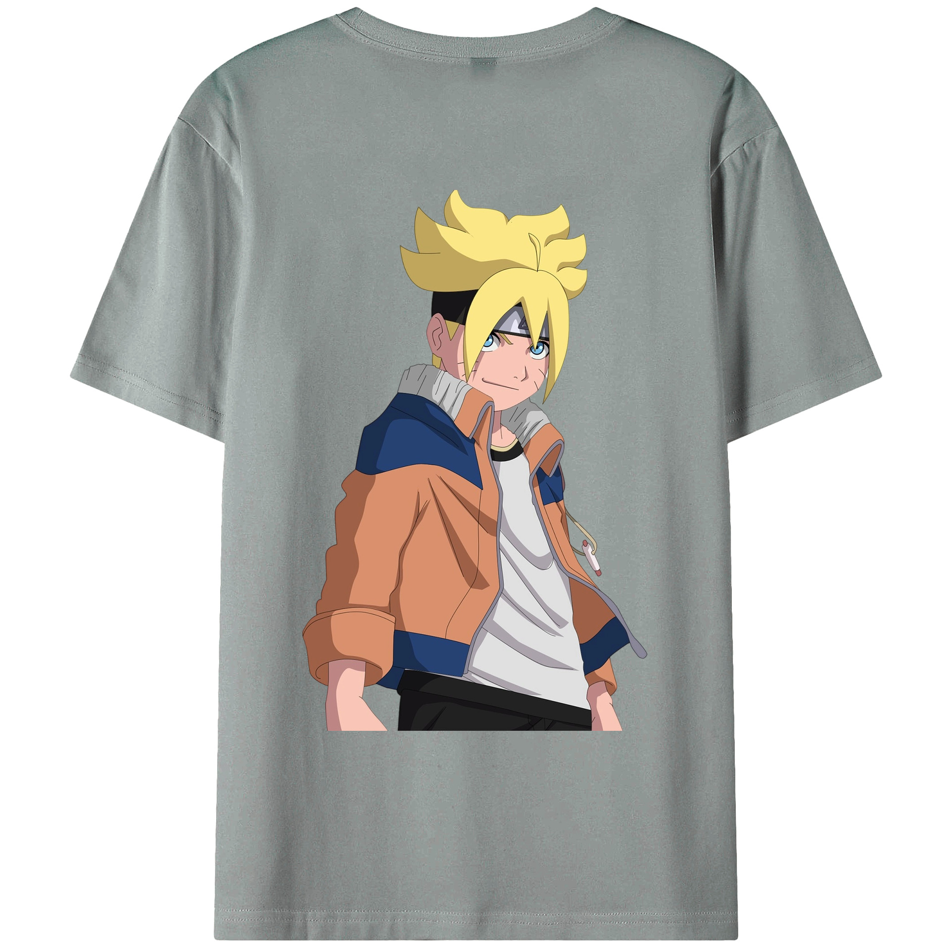 （画像用） NARUTO -ナルト- うずまき ナルト Uzumaki Naruto 綿100％ メンズ半袖Tシャツ（バックプリント） 通気性